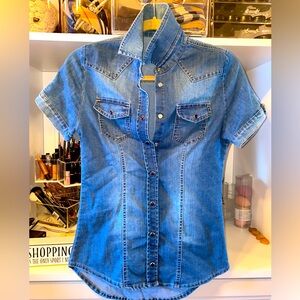 Zara button down Jean shirt